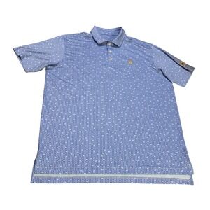 Peter Millar Presidents Cup Golf Polo Blue Dachshund Print‎ Performance Mens XL